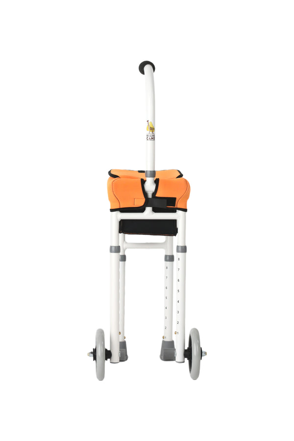 White Giraffe Rolling Cane with Mango Basket Front view
